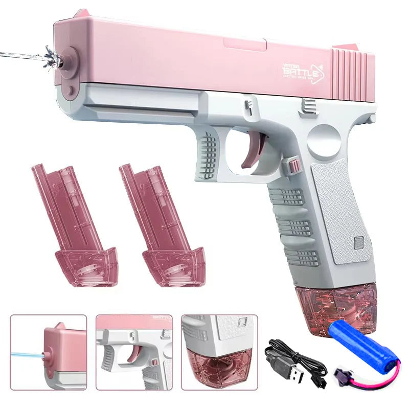 Soak'd™ Full-Auto Electric Water Gun Pistol – Summer Toy for All Ages