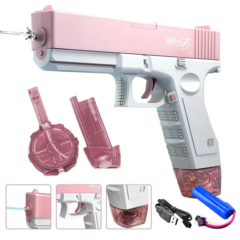 Soak'd™ Full-Auto Electric Water Gun Pistol – Summer Toy for All Ages